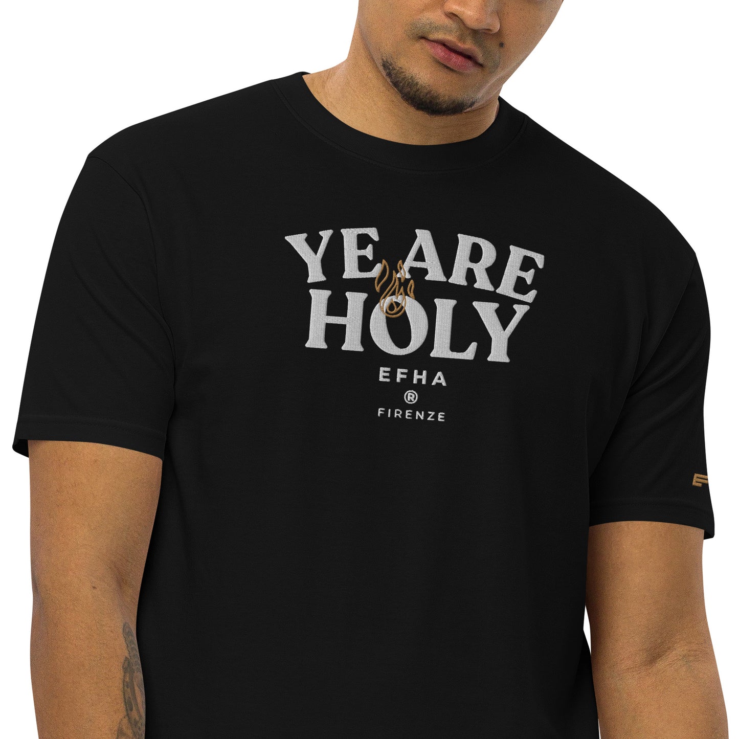 T-Shirt 005 "YE ARE HOLY" Heavyweight Embroidery